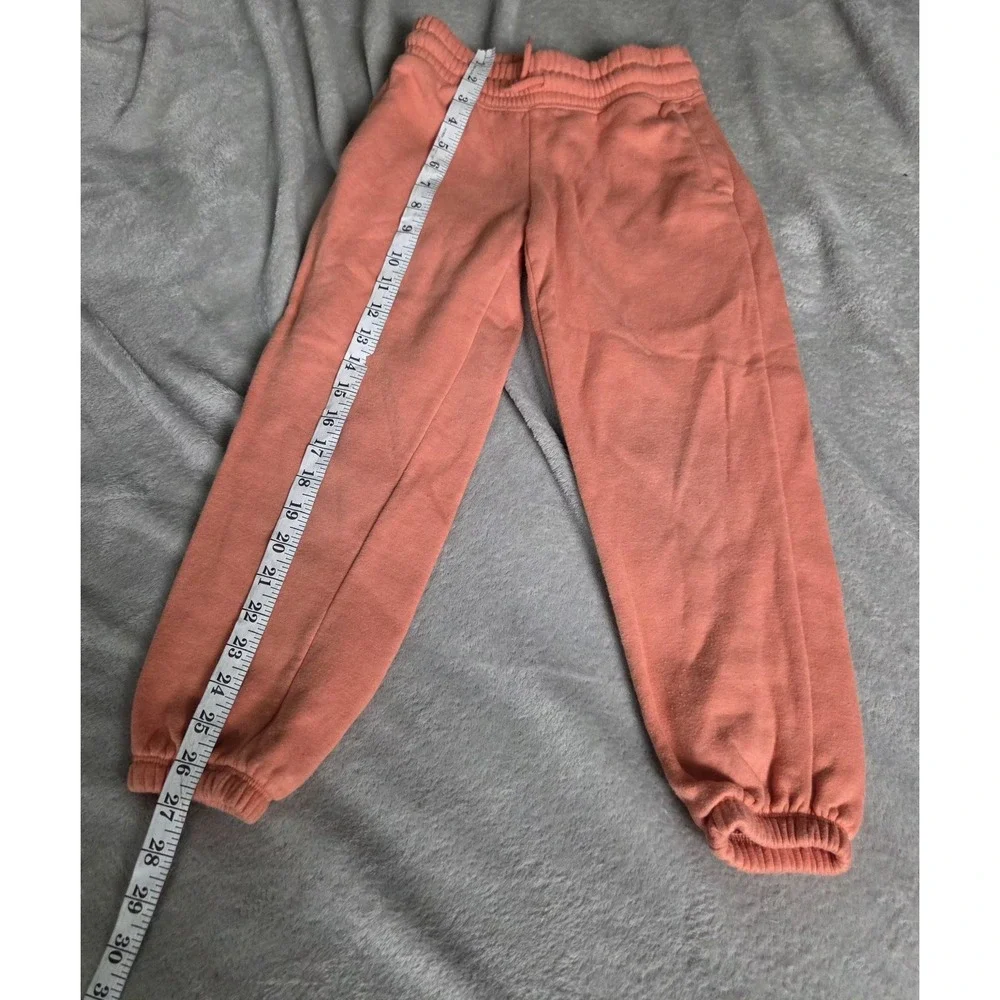 Old Navy Girls Size Small Drawstring Pull On Fleece Joggers Orange